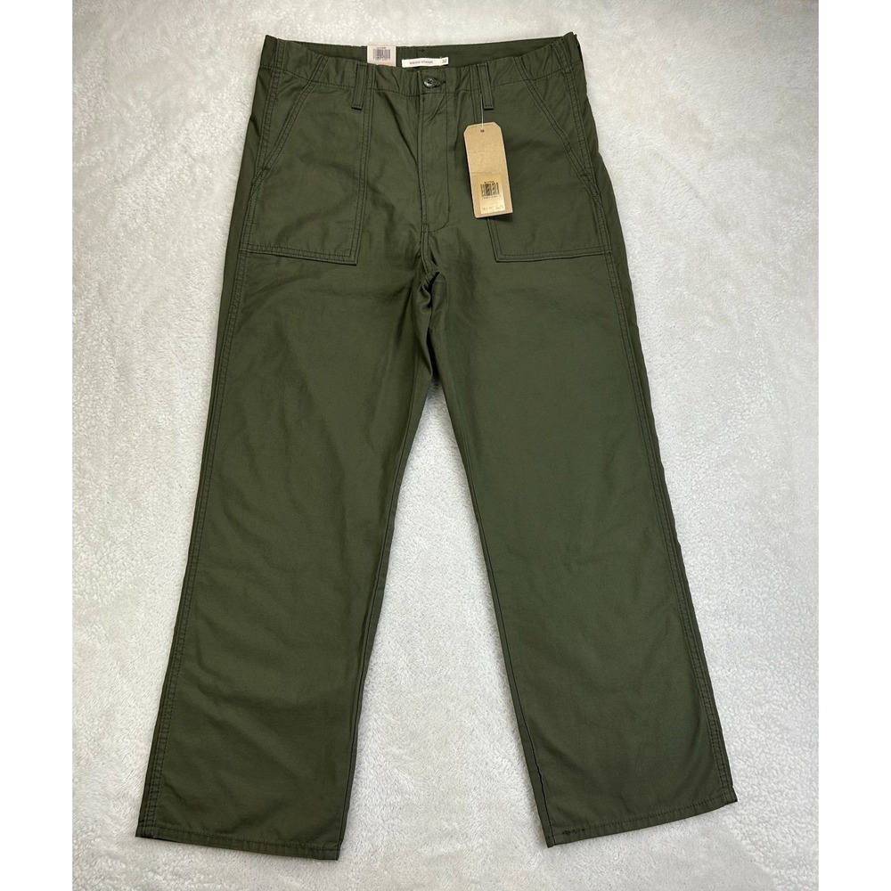 NWT Levi's Ribcage Straight Pants Mens 32 Olive Green High Rise Flap Pockets